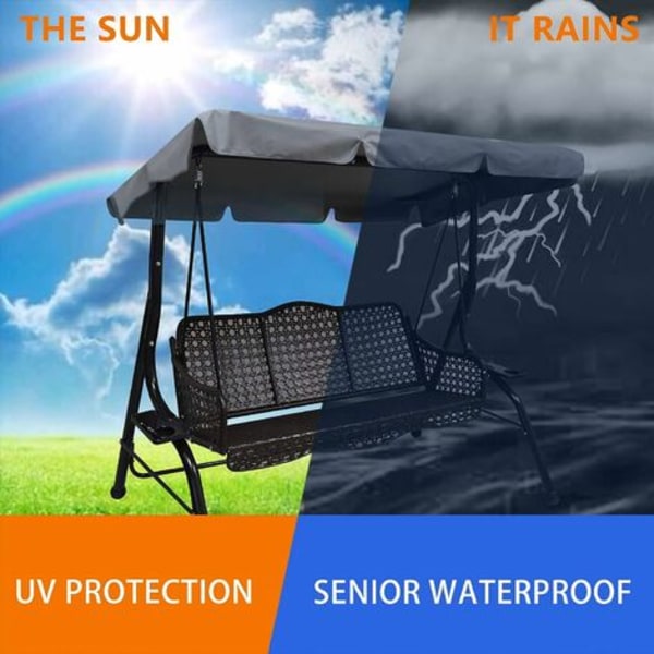 Byte av gungstolskapell, Cover, Vattentät vindtät UV Heavy Duty Rivbeständig Trädgårdshängmatta Canopy Cover,