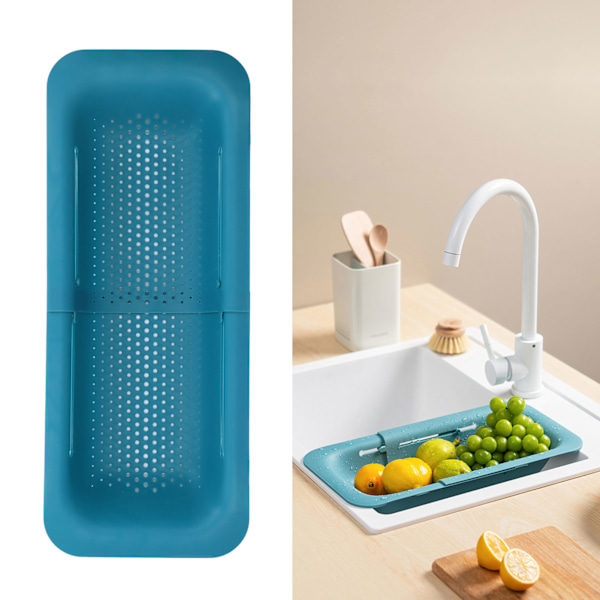 Silikonsil, teleskopisk design, halkfri, rostbeständig, avloppssil, kökstillbehör, grön