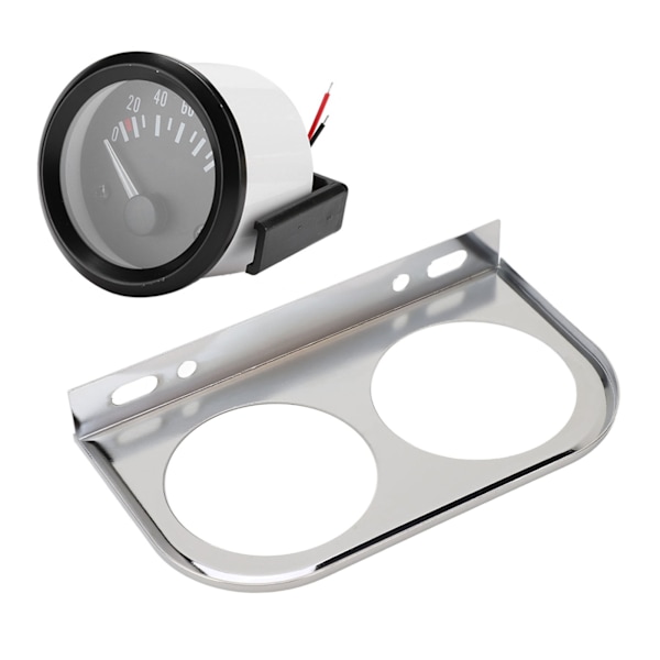 2 Håls Mätarpanel 2‑1/16 Tum 52MM Universal Metall Bilmätare Fäste Instrumentpanel Silver