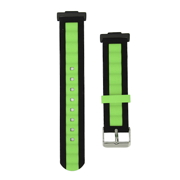 Justerbara silikonklockarmband, vattentäta, elastiska ersättningsarmband för Watch FIT 2, svart, grönt