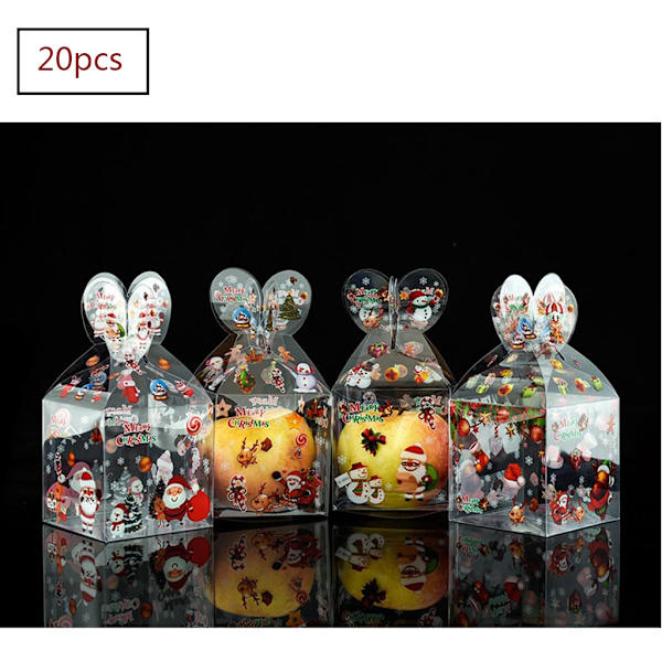 20 st PVC Transparent Jul Dekoration Presentask Karamell Äppelask