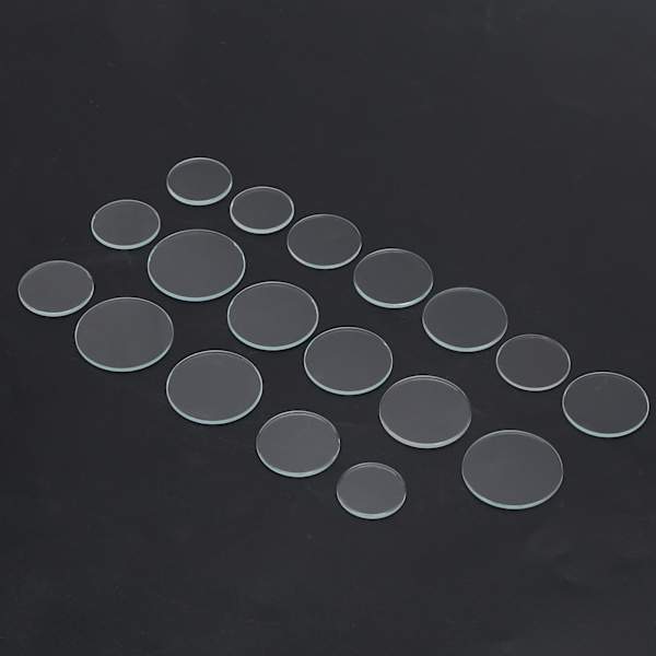 18 st klockglas platt kristall transparent lins set för klockor tillbehör 16-24,5 mm