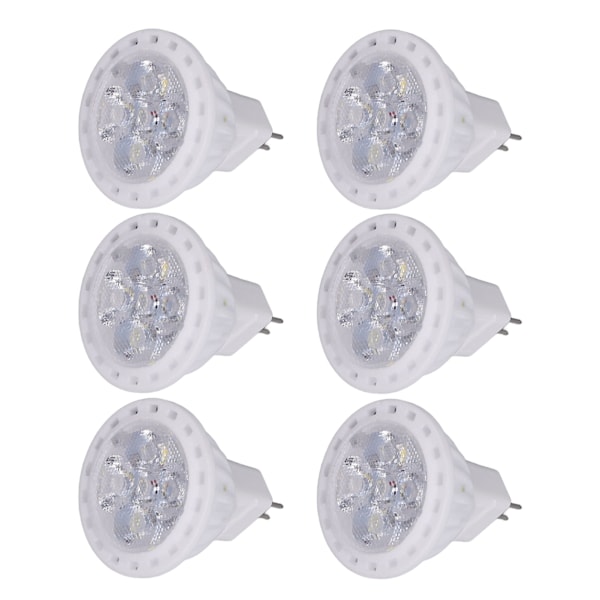 6 st 360LM LED-lampor MR11 4W 12V Spot Light-lampor med GU4 Bi Pin-bas för hem Hotell Vitt ljus 6000K