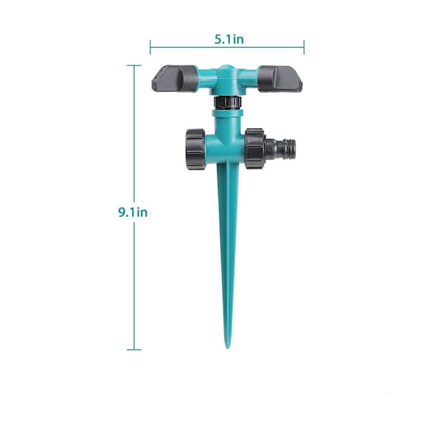 Gräsmatta sprinkler sprinkler 360 grader trädgård sprinkler 3 arm vatten sprinkler