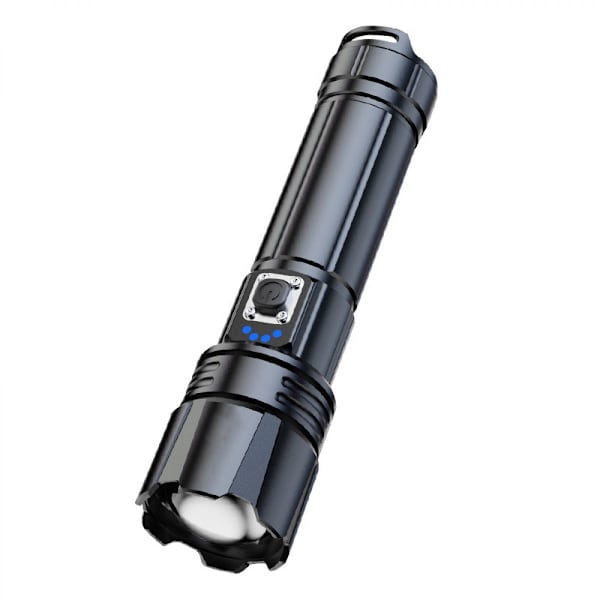 LED 10 000 lumen, extremt ljusstark USB-laddningsbar taktisk ficklampa med CREE XHP70.2-hölje, IP67 vattentät 5 lägen för camping vandring