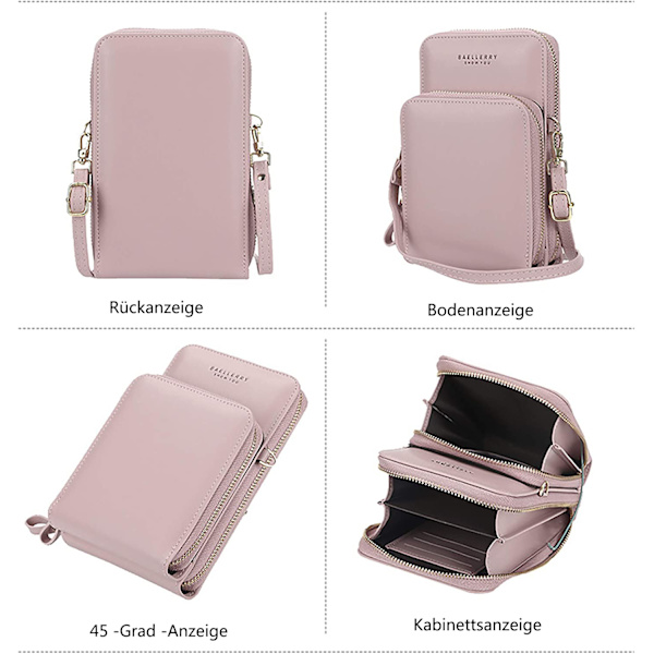 Liten mobiltelefon axelväska, dam liten axelväska, PU läder crossbody axelväska, pass mobiltelefon väska med kortplats, justerbar,