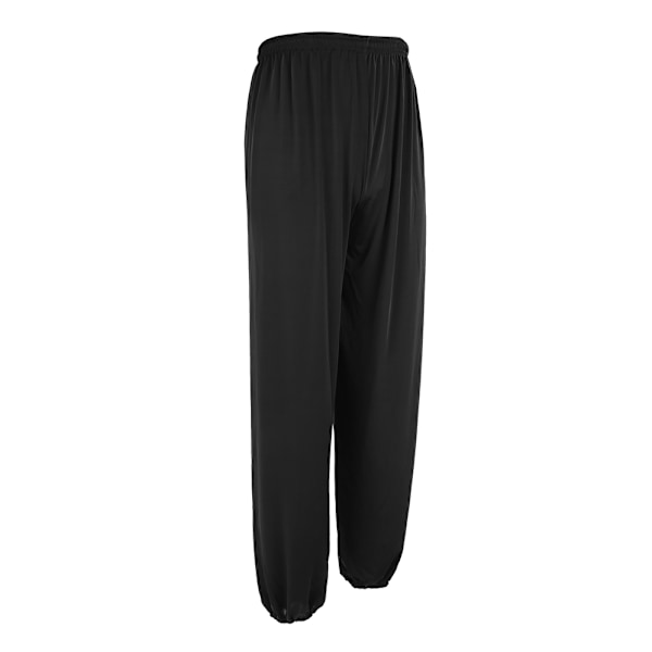 Ice Silk Yoga Löpning Sport Fitness Gymnastikbyxor Kung Fu Taichi Bloomers (Svart L)