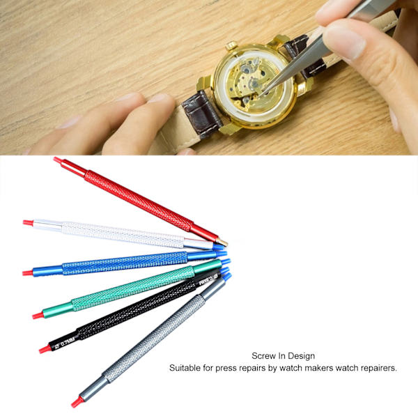 6-delars Set Urmakare Armbandsur Reparationsverktyg Metall Klockvisare Pressare Monteringsset
