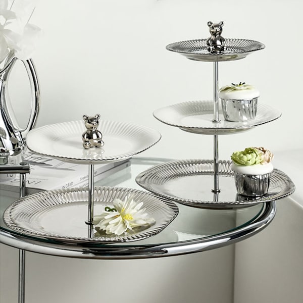 Cupcake-ställ Dessertbord Display Set Tiered Servering Cake Tray Fester Serveringsplatta för Tea Party 3 Tier