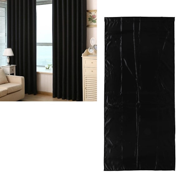 Mörkläggningsgardin Svart Skuggning Bekväm Beröring Casual Stil Polyester Material Mörkläggningsgardin för Hemmakontor