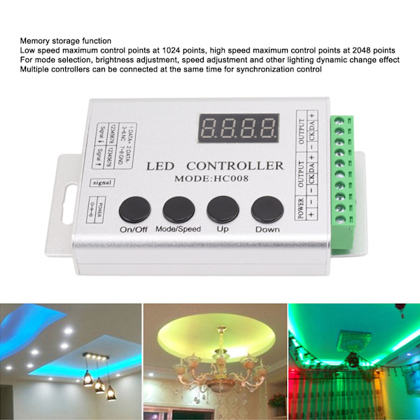 LED RGB-styrenhet SPI-signal ljusremsstyrenhet för 6803 1903 WS2811 WS2812B 5V till 24V