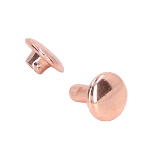 100 set dubbelsidiga nitar 7x8mm järnläder nitar DIY runda nitar för kläder väskor skobox roséguld