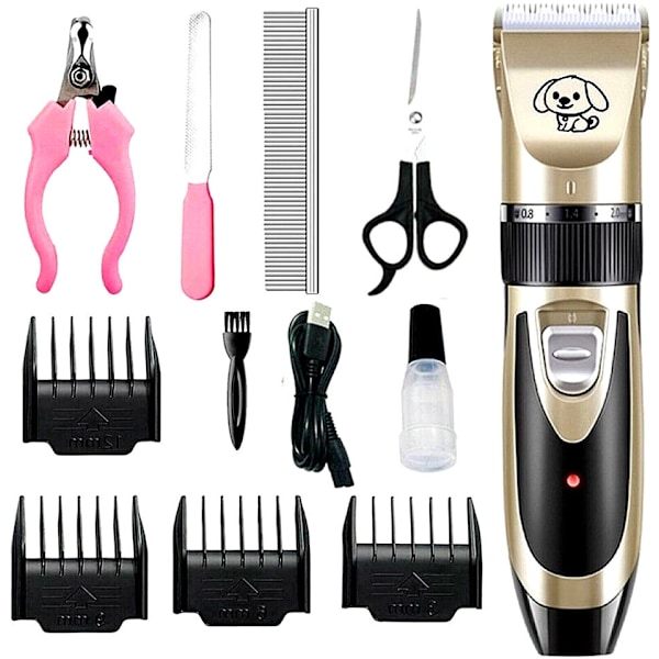 Dog Cat Pet Grooming Kit Rechargeable Cordless Electric Hair Clipper Trimmer Set