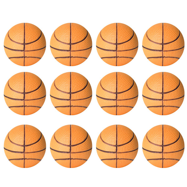 12 st 6,3 cm Barnlekplats Full Core Mjuk EVA Elastisk Boll Minska Tryck Stress Barnleksak Basketboll