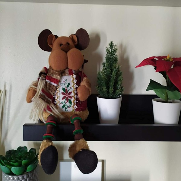 Sittande Jultomte, Snögubbe Ren Ornament: Bords- och Spisdekoration, Julfigurer för Heminredning för en Glädjefull Julhelg