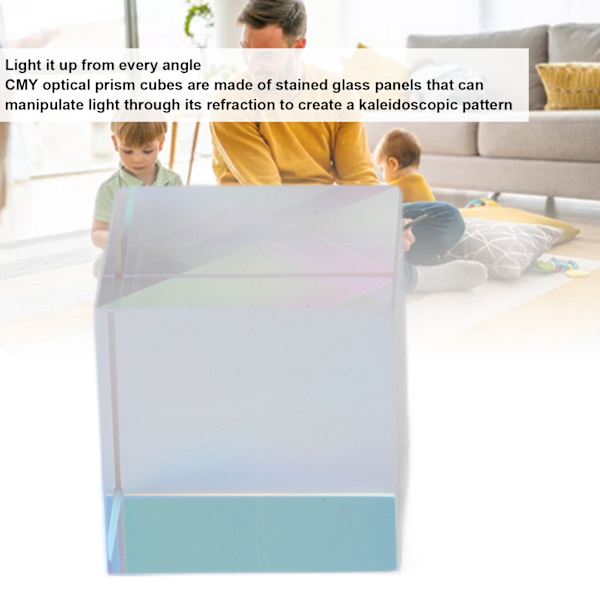 Prisma kub optisk glas RGB spridningsfärg kub solfångare X kub prisma födelsedagspresent 20x20x20mm/0.8x0.8x0.8in