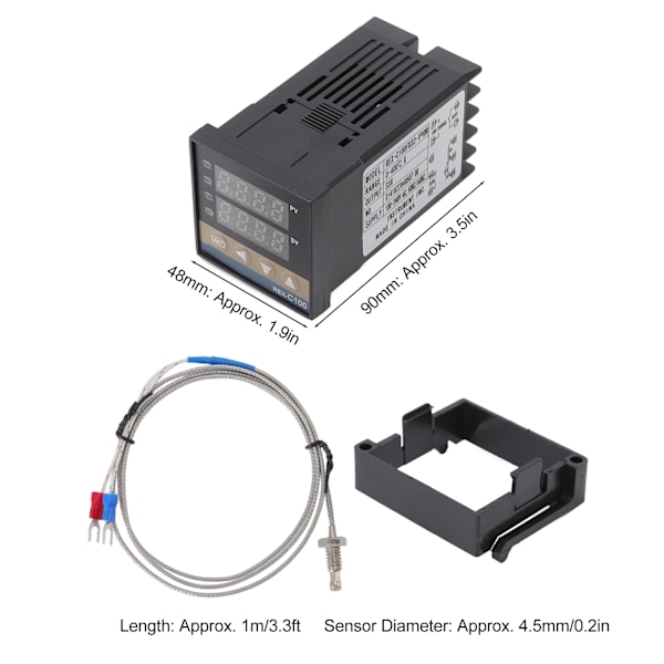 Digital PID termostatkit Vattentät Hög noggrannhet Snabbt svar Professionell REX C100 Temperaturregulator för gård 25A