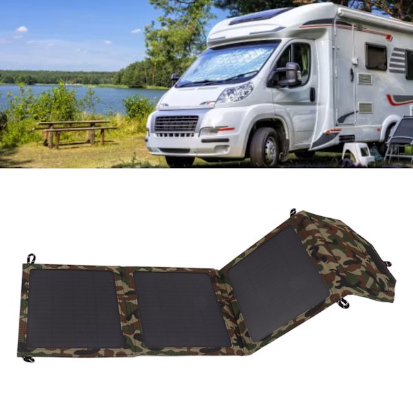 Hopfällbar solpanel Dual USB Lätt 30W Bärbar soltelefonladdare Panel för bil 12V