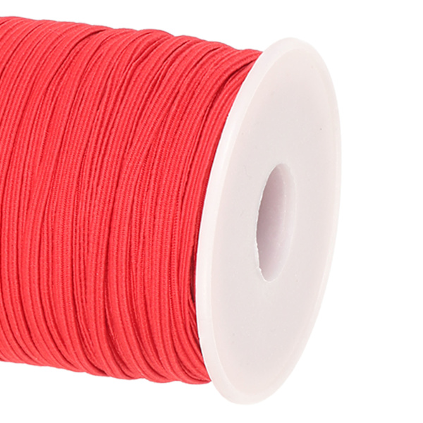 Elastisk sladd 50 yards 0,1 tum bred mjuk flexibel nylon andningsbar tvättbar armbandssnöre för hantverk DIY pärlor röd