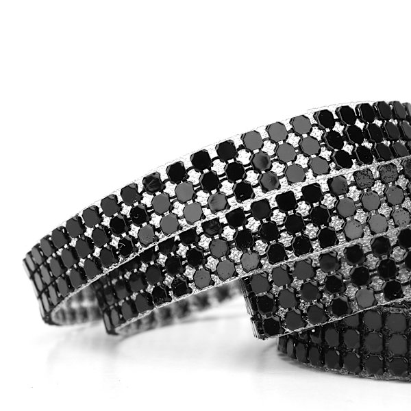 1,5 m 3 rader aluminium mesh strassband sy trim klädtillbehör (svart)