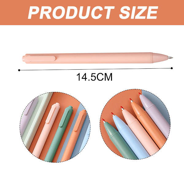 Snabbtorkande bläckpennor, infällbar design 0,5 mm fin spets gelbläckpennor för kontors- och skolmaterial, mjukt grepp (Macaron-färger)