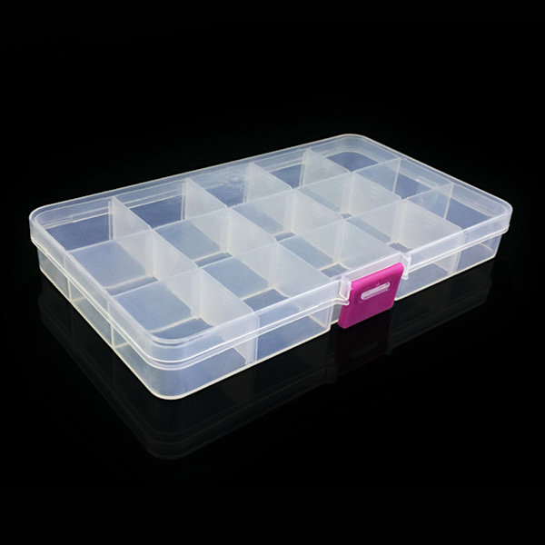15 Fack Justerbar Plast Fiske Lure Hook Tackle Box Förvaringsväska Organizer