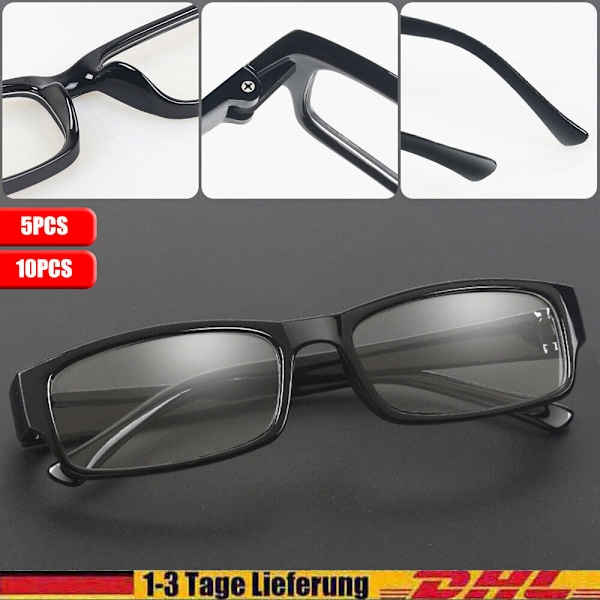 10/20 pack läsglas läshjälp visuell hjälp svart 1.0 till 4.0 kvinnor män DE