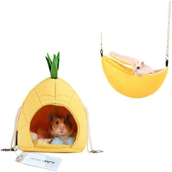 Hamsterhus, smådjurshängmatta, lek & sov, hamstersäng