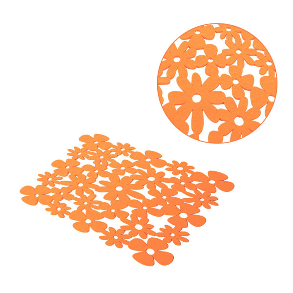 Sats med 4 rektangulära filtdukar för matbord Hem Kök Bröllopsfest Dekor Orange