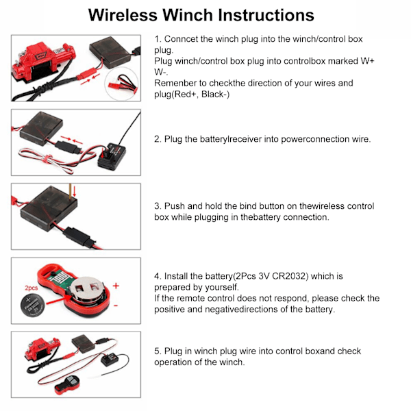 RC Vinsch Fjärrkontroll Universell för RC Crawler Bil Vinsch Controller Mottagare Kit