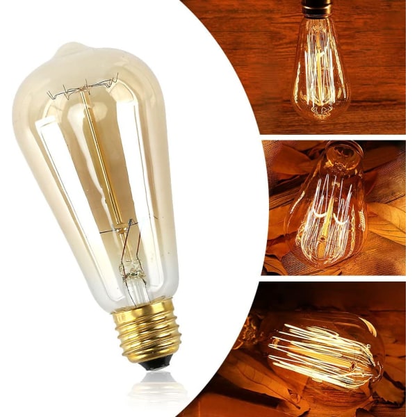 E27 Retro glödlampor, Edison Antique Bulb Varmvit