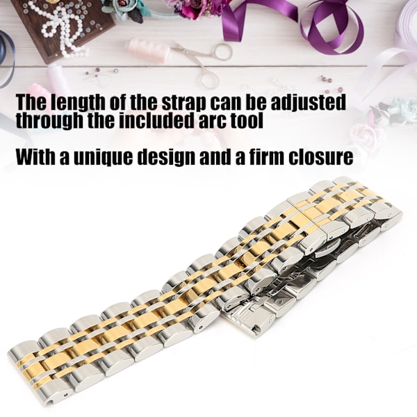 Exklusivt och elegant klockarmband i rostfritt stål, ersättningsarmband för klockor, delar, tillbehör 23 mm / 0,91 tum