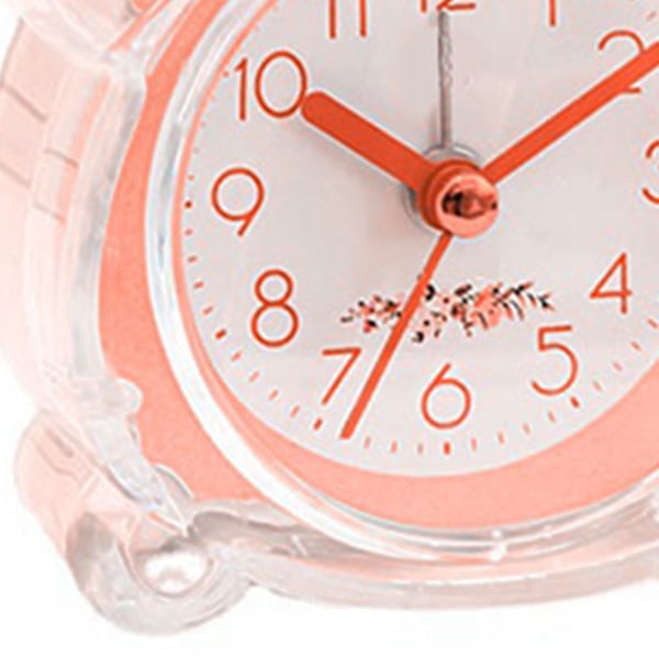 Barn Väckarklocka Tyst Design Tecknad Design Enkel Inställning Stark ABS Dubbel Klocka för Sovrum Bord Rosa