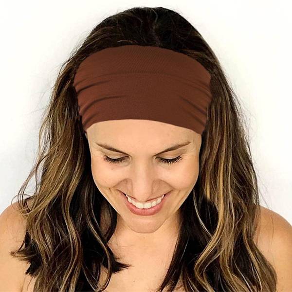 Sport Yoga Elastisk Bandana Hårband Knutade Hårband Yoga Sport Huvudomslag Bred Elastisk Huvudduk för Kvinnor och Flickor (4-pack)