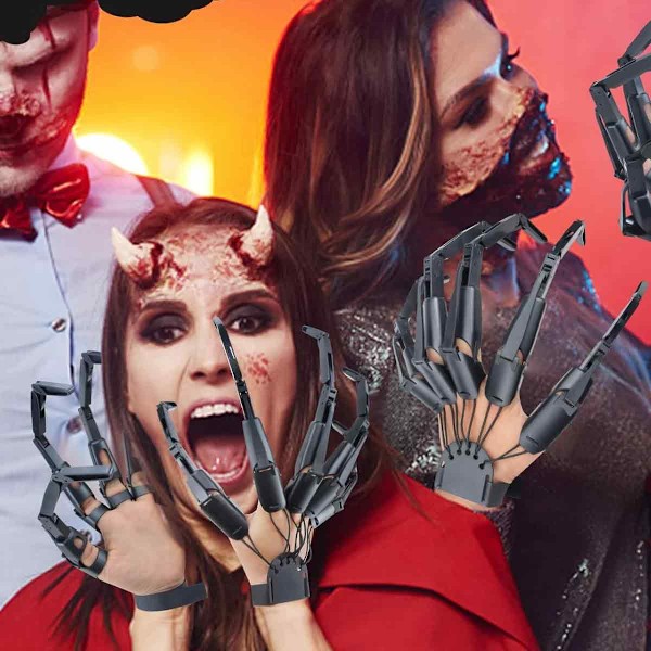 Artikulerade fingrar för Halloween, bärbar läskig kostymrekvisita med flexibel ledkonstruktion, realistiska och skrämmande förlängningar för olika tillfällen