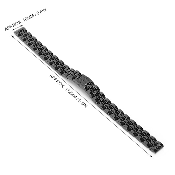 10mm rostfritt stålarmband ersättning klockarmband armband tillbehör för urmakare (svart)