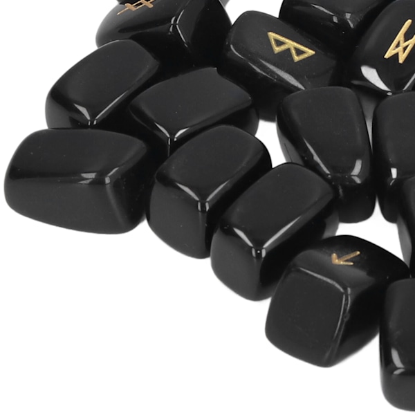 Runstenar Gamla Runor Fint Hantverk Snyggt Utseende Obsidian Material Runor Set