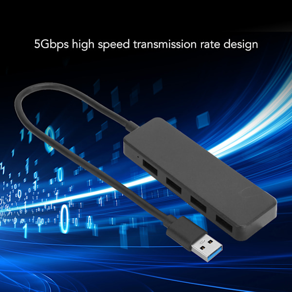 USB 3.0 4-portars hubb 5 Gbps höghastighets 4 i 1 skyddsfunktion USB-splitter för hem, resor, kontor, utomhus