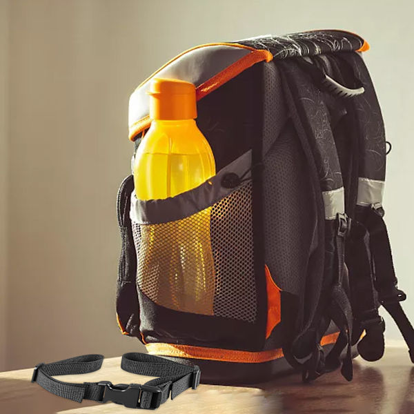 Justerbar halkfri slitstark ryggsäck bröstrem, 2 delar bröstrem nylon med spänne, svart webbing för joggingvandring för resor klätterskola