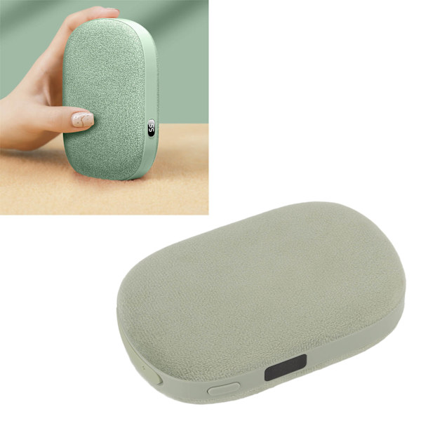 Handvärmare Powerbank 10000mAh 2 i 1 Snabb Uppvärmning Bärbar Laddningsbar Elektrisk Digital Display Handvärmare Grön