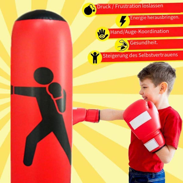 Uppblåsbar boxningssäck för barn Fristående boxningssäck för omedelbar rebound Boxningssäck för att öva karate Taekwondo
