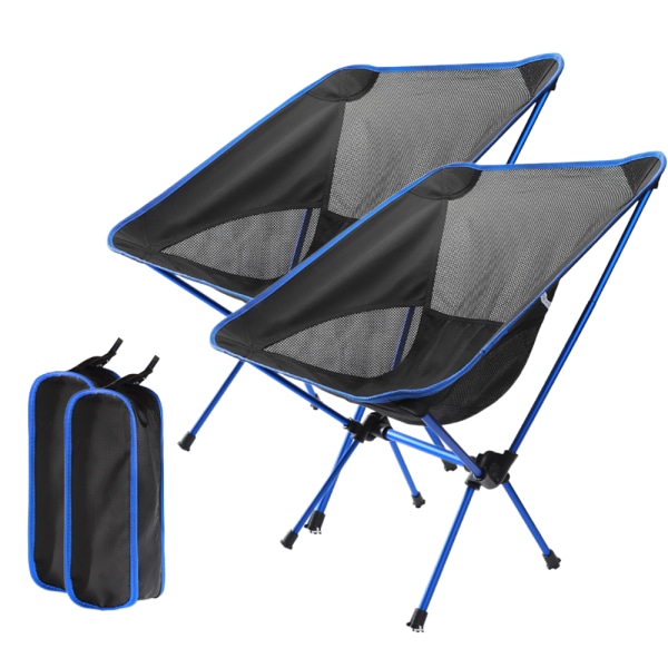 Campingstolar set med 2 hopfällbar ultralätt campingstol hopfällbar stol för utomhusbruk, strand, vandring, picknick, fiske