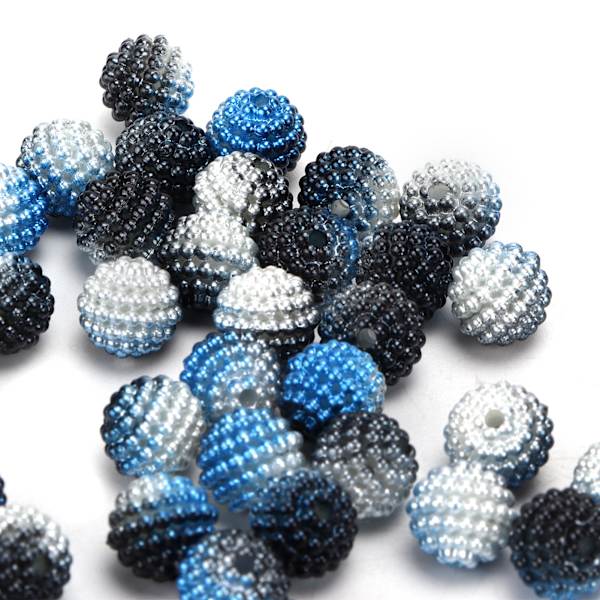 200 st pärlor i pärlemorfärg, gradientfärgade, bubbelformade pärlor med hål för smyckestillverkning och dekoration #11