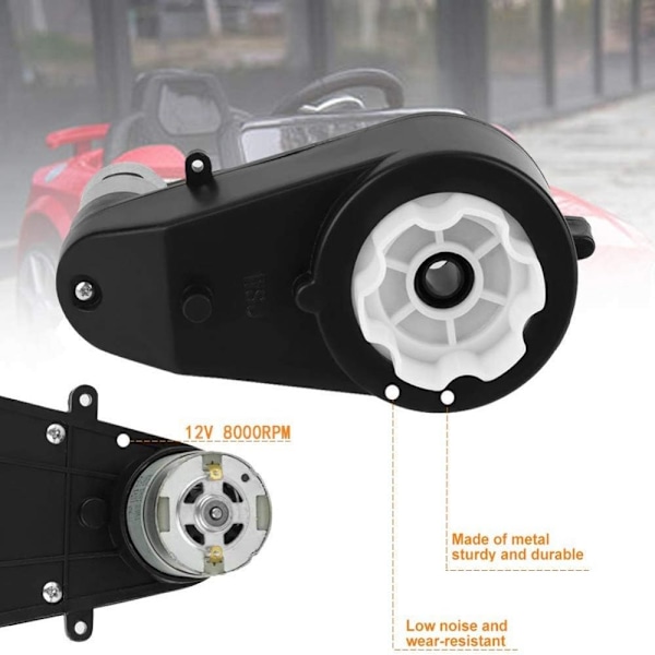 Elektrisk Motor Växellåda, 6V-12V 8000-2300RPM Växellåda Elektronisk Motor Reducerande Drivmotor för Barnleksaksbil (12V8000RPM)