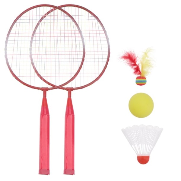 Badminton Tennis Rackets Balls set Barn Sport Lekar Utomhus Förälder-Barn Sport Pedagogiska Sport Spel Leksaker för Barn Pojkar Flickor, Röd