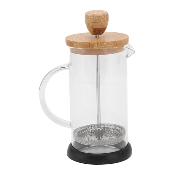 Fashionabel Franskpress, Värmebeständigt Borosilikatglas 350ml Kaffebryggare med Hållbart Bambuhandtag, Perfekt för Hemmakontor och Utomhusbryggning