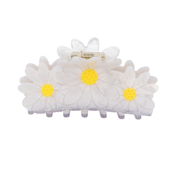 Hårklämma med elegant blomform, modernt hårklämma stylingverktyg accessoarer för kvinnor, stor vit prästkrage