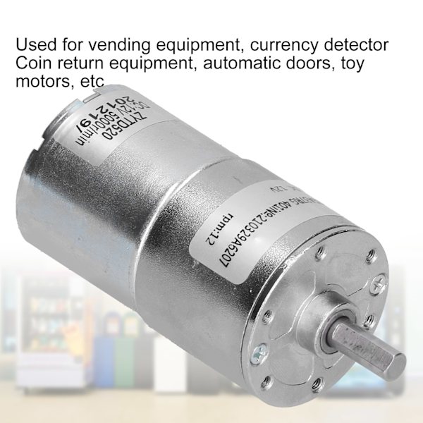 Elektrisk Mikromotor med Växellåda, Låg Ljudnivå, Poröst Lager, Maskintillbehör, DC 12VZGA37RG 12R-12V
