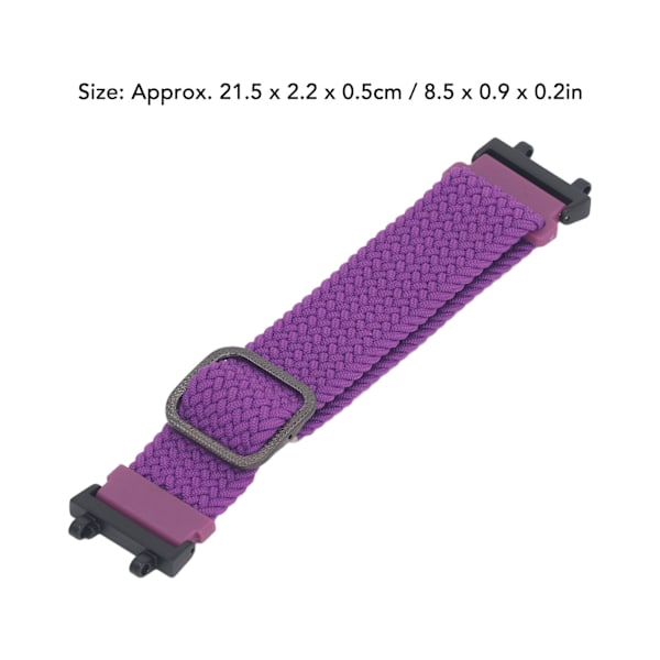 Nylonvävd Klockarmband DIY Installation Vävt Klockarmband Mjukt Hudvänligt Tvättbart Justerbart Klockarmband för Amazfit Active Edge A2212 Violett