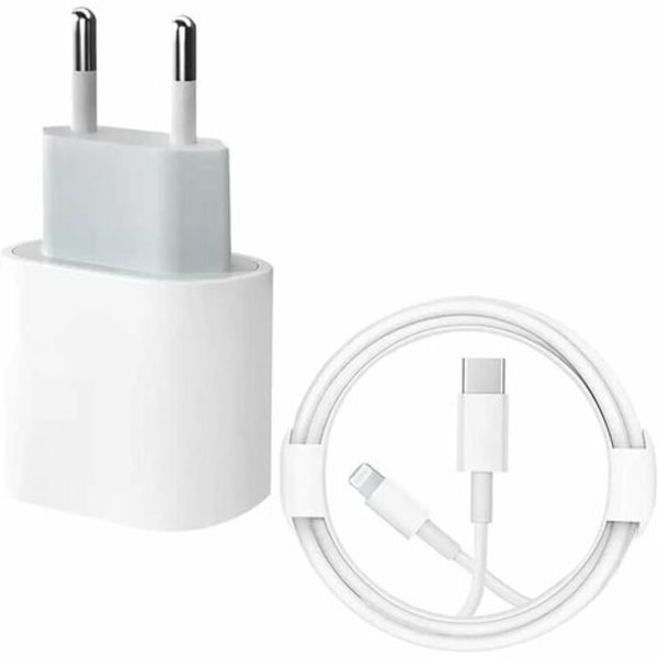 Iphone USB C Snabbladdare - Apple Mfi Certifierad - Pd 20W Snabbladdare Och 2 Meter Lightning Kabel För Iphone 14 Pro/13/12/116, Airpods, Usbc Wall
